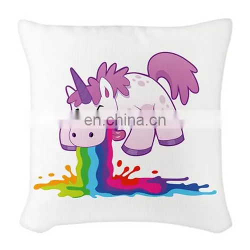 OEM Custom LOGO Colorful Cartoon Rainbow Unicorn Home Decor New Design Pillow Case Car Seat Cushion Cover photo-5