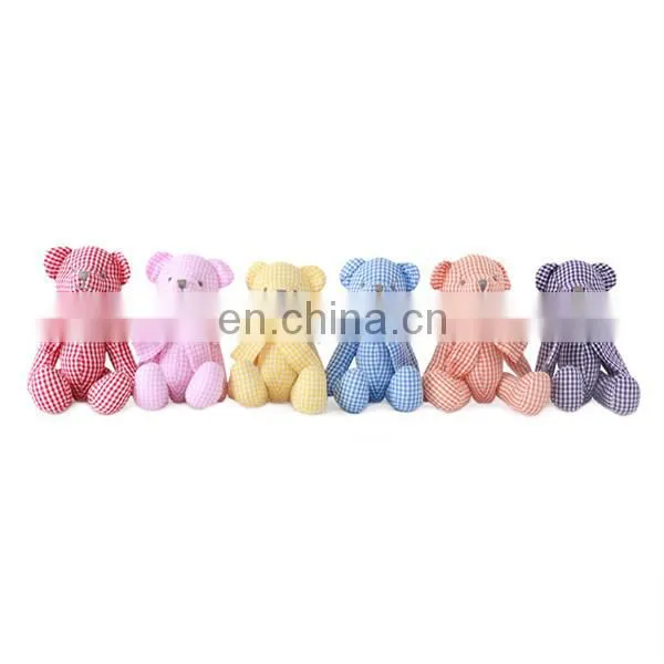 Plaid Cotton Teddy Colors Plush Soft Bear Options Toy
