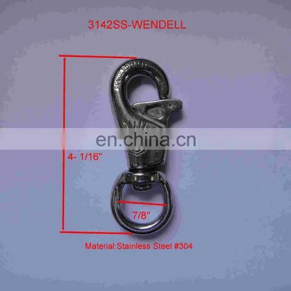 #304 Stainless Steel Bull Swivel Eye Snap Hook for Dog