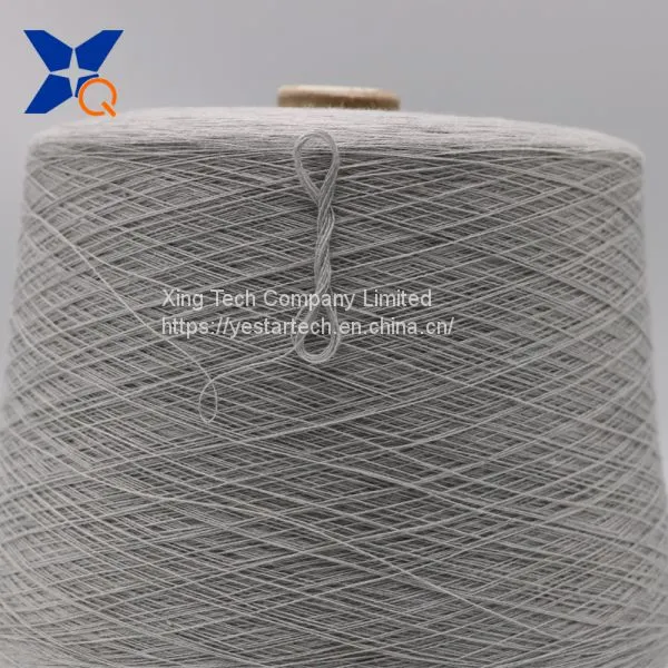 Natural Grey Yarn Ne21/2ply -20% Stainless Steel Staple Fiber Blended With 80% Polyester Fiber Anti EMI RFI Fabrics-XT11752 photo-4