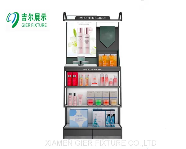 Design Beauty Supplies Store Display Stand Retail Makeup Shelves Cosmetic Display Rack photo-3
