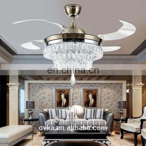 European Crystal Lamp Living Room Ceiling Fan Stealth Brand Fan Lights Restaurant Minimalist Fashion photo-3