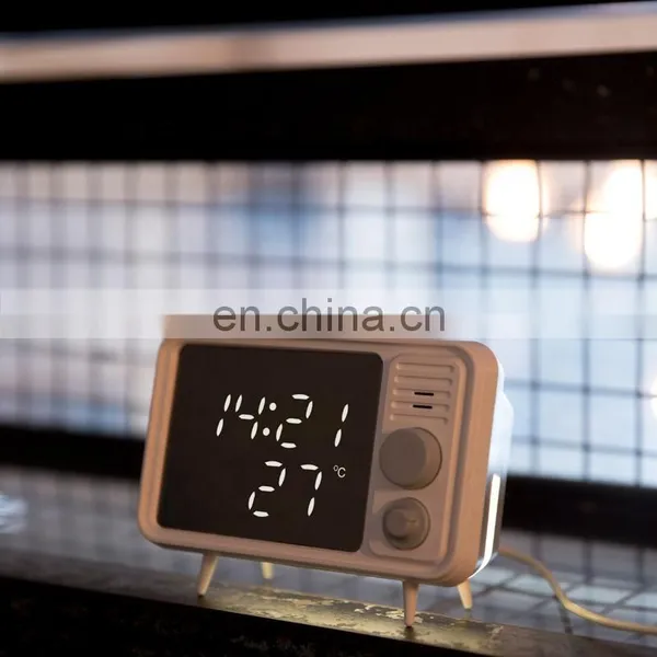 Gadgets 2021 Music Player Night Light Bedside Lamp Digital Alarm Clock for Room Decor photo-5