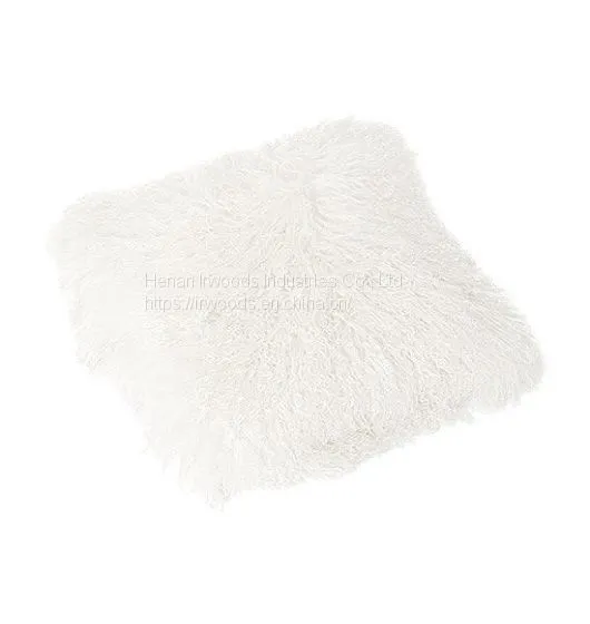 Real Fur Pillow Case Washable Luxury Soft Mongolian Tibetan Sheepskin Throw Pillow Cover for Sofa Bedroom