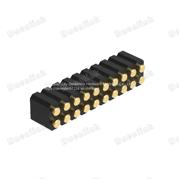 Dnenlink 2.00mm Pitch Dual Row H4.0mm Concave Contact Straight SMT Type Female Header PogoPin Header photo-4
