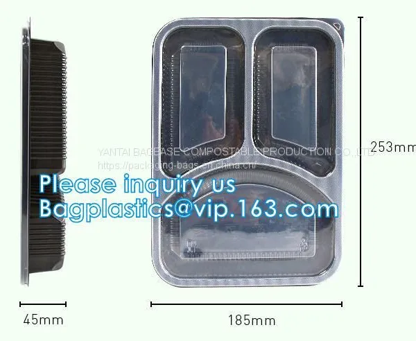 3 Compartment Durable Plastic Food Meal Prep Bento Box,modern Style Food Grade Plastic Fresh Box/bento Box/lunch Box Pac photo-2