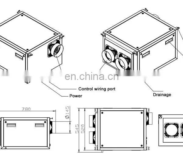 ODM/OEM Grow Room Industrial Wall Ceiling Concealed Duct Greenhouse Dehumidifier photo-4