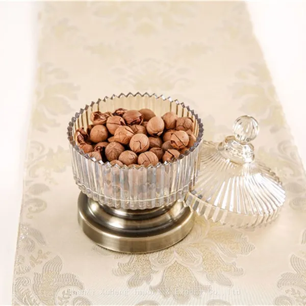 Wholesale Luxury Vintage Crystal Colorful Glass Candy Jars Storage Jar Candle Container With Lid For Festival Use photo-2