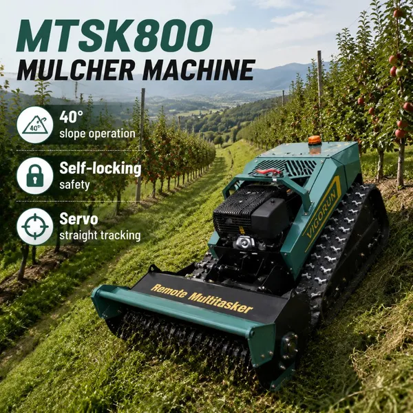 Self-Locking Safe MTSK800 RC Flail Lawn Mower Cheap Mowing Machine Mountain Slopes