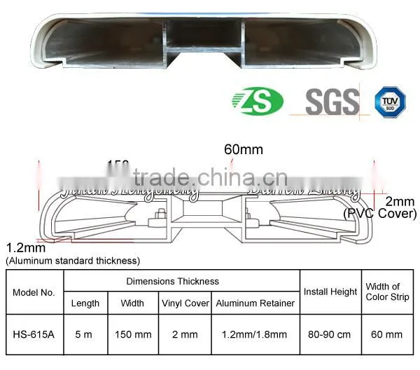 Hospital Crashworthy PVC and Aluminum Wall Guard HS-615A photo-5