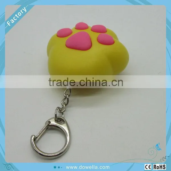 Hot LED Light Paw Shape Plastic Custom Sound Keychain photo-3