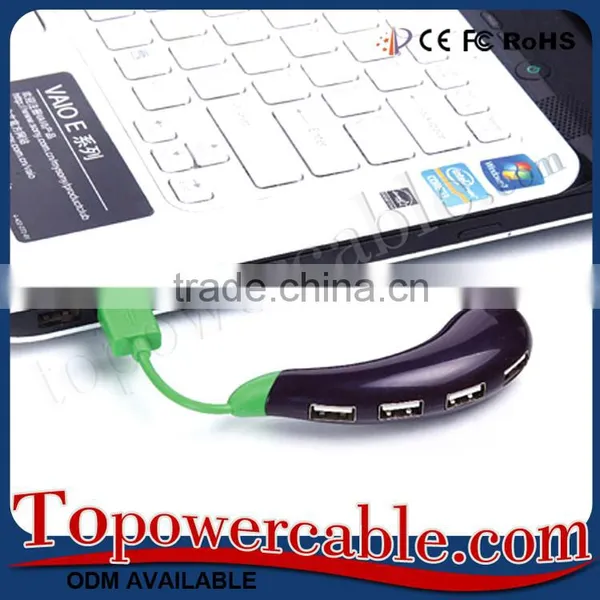 New Eggplant Mini High Speed Power Supply Multi Port Usb Extender 4 Port Desk Hub photo-4