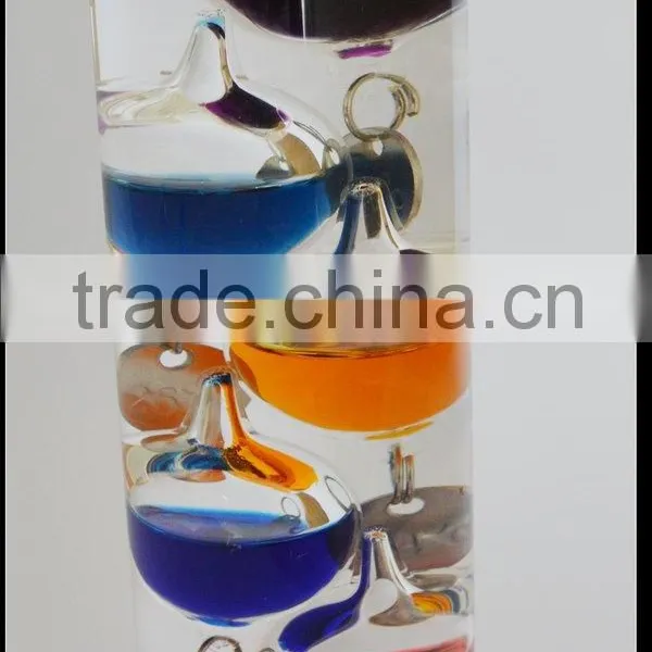 Wooden Galileo Thermometer With Gold Plated Temperature Tags photo-2