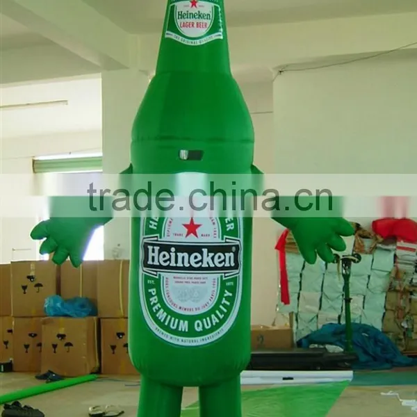 Green Customized Inflatable Beer Bottle Moving Cartoon photo-2