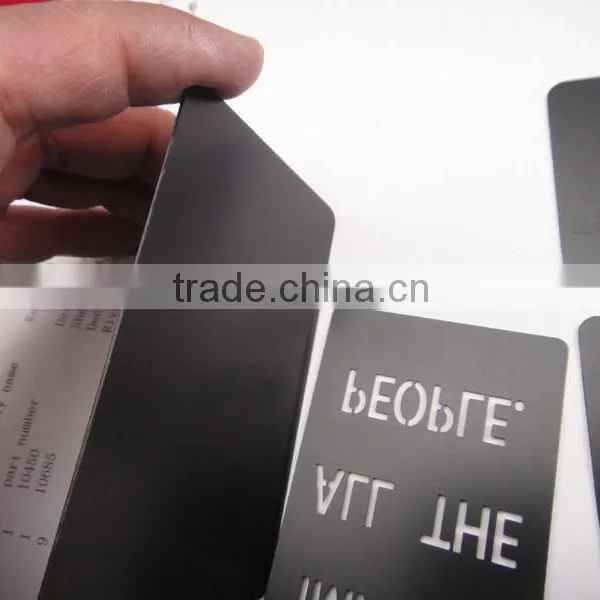 High Quality Stainless Steel Black Laser Carve Metal Name Cards photo-2