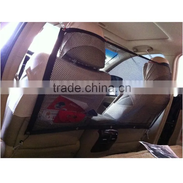 Front Seat Net Pet Barrier - Large Block Area & Metal Poles At the Top Against Pet Pushes photo-2