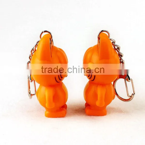 Creative Cartoon Cat LED Light Flash Keychain With Sound photo-2