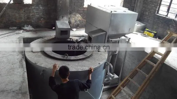 Hot Sale Automatic Industrial Biomass Wood Pellet Burner Aluminium Melting Furnace 300/500/800/1000KG Capacity photo-3