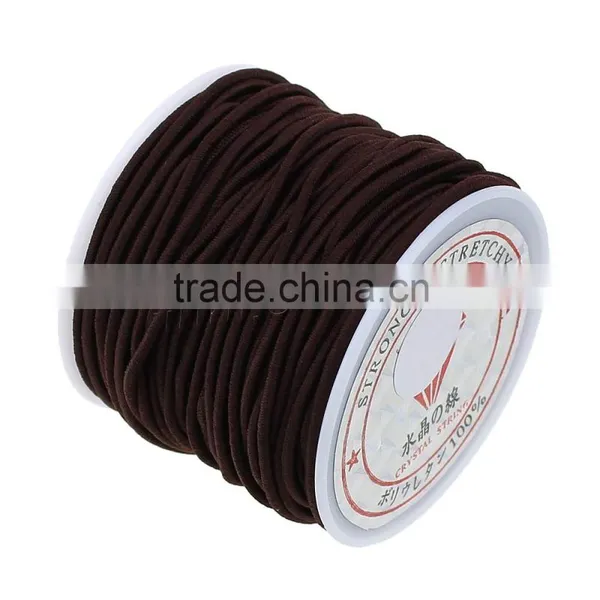 2MM coffee color waxed jewelry cord round elastic thread