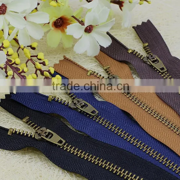 3# Auto Lock Close End Bronze Metal Zipper for Jeans Wholesale Cloth Accessories Zipper photo-2