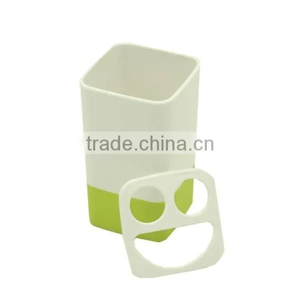 Smile Square Shape Plastic Toothbrush Holder With Cover photo-2