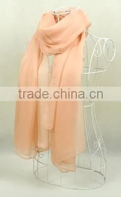 100% Silk Pure Color Long Silk Colourful Scarves photo-4