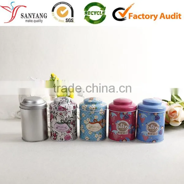 Latest New Style Cylinder Tin Tea Box Printing Candy Metal Gift Container Box photo-4