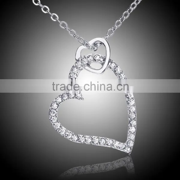 Austrian Crystal Heart Pendant 18k Women Necklace Quality Choice photo-2