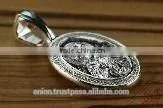 Silver 925 Oval Pendant Icon of Jesus Christ. Russian Style. Burnished Silver photo-4