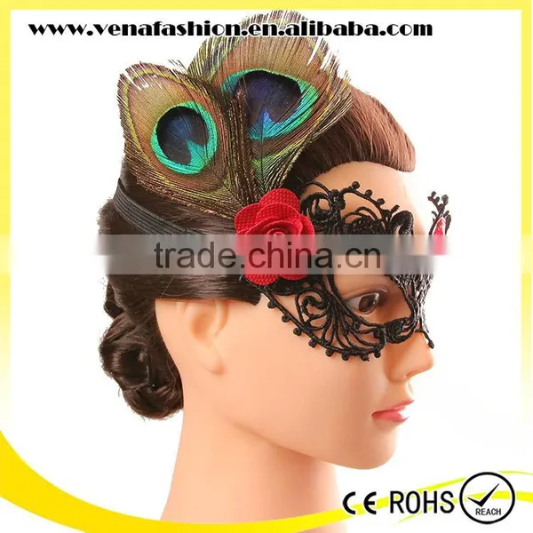 Beautiful Design Feather Mask, Peacock Feather Eye Mask