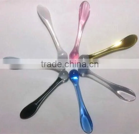 Gold Color Acrylic Plastic Cosmetic Cream Use Spoon photo-2