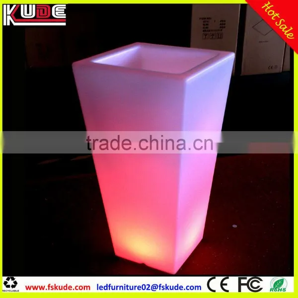 Waterproof PE Plastic Decorative Tall Ladder Flower Pots With LED Light up photo-5