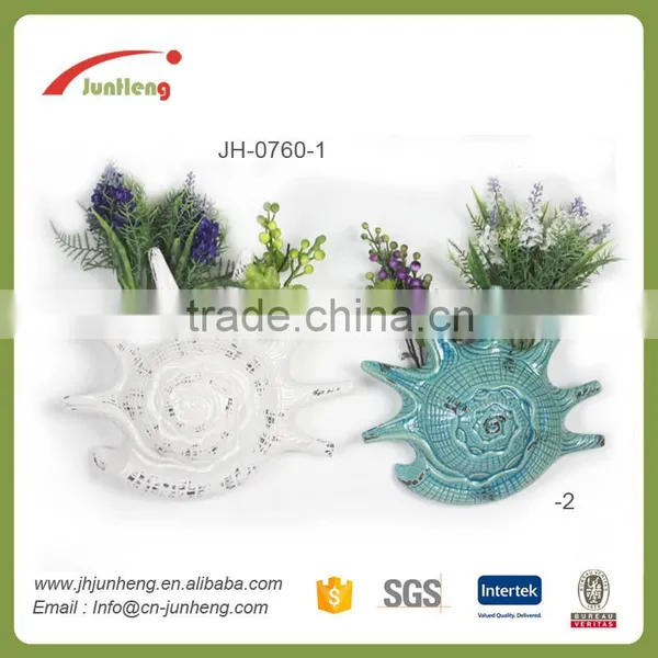 Home & Garden Glazed Starfish Blue Ceramic Decorative Used Nursery Pots for Wall Planters