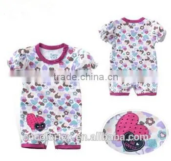 2016 New Style Baby Girls Cute Embroidery Short Sleeve Romper Creeper photo-4