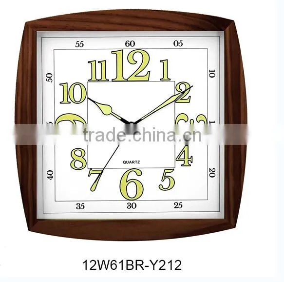 12inch Rectangle Wooden Wall Clock Decoration Items Square Fashional Clock photo-2
