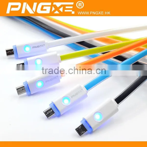 New Design Noodle 1m Flat Micro Usb Cable With Led Light for Cell Phone photo-4