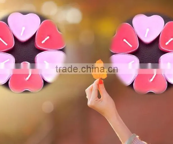 Home decoration and cheap Multi-Colored Heart type Candle wax