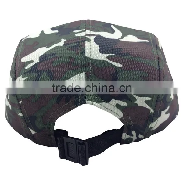 Custom Embroidered Patch Flat Brim Army Running Cap With Two Metal Eyelets photo-4