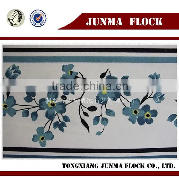 Bule Flower Pattern Made in China100% Polyester Knitting Fabric for Shoes Gold Printing With High Quality photo-2