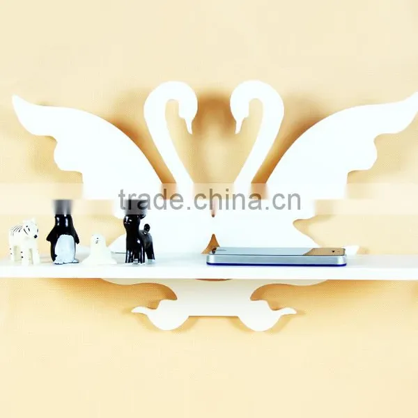 2015 Hot Sale Decorative Pure White WPC Carved Display Hollow Out Floating Shelf photo-3