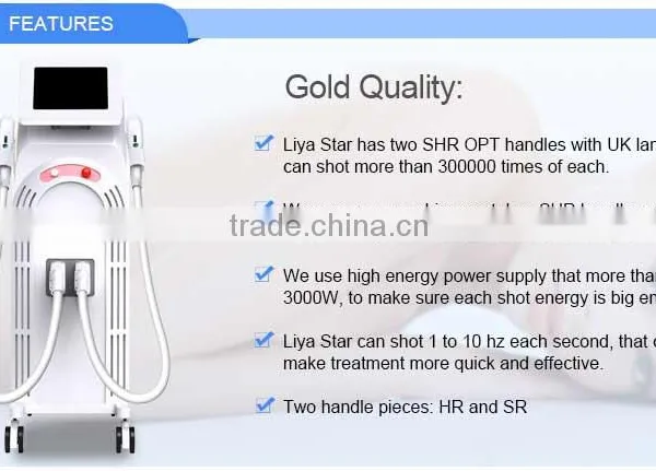 FDA Approved 2 Years Warranty 3000W ABS Pure Sapphire Newest Shr Hair Removal Machine photo-4