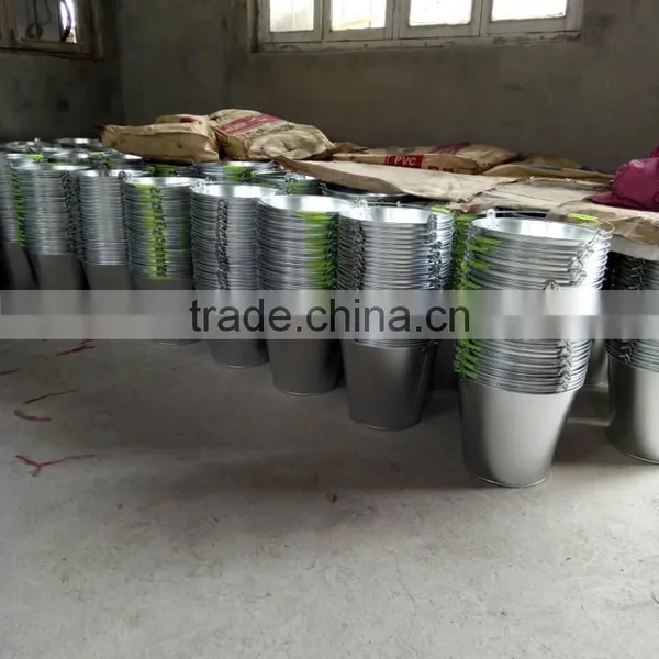 12L Metal Galvanized Buckets With Wooden/steel/plastic Handle photo-2