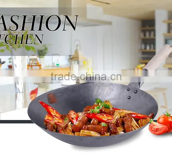 Cookware Supplier Hand Hammered Carbon Steel Non Stick Wok photo-5