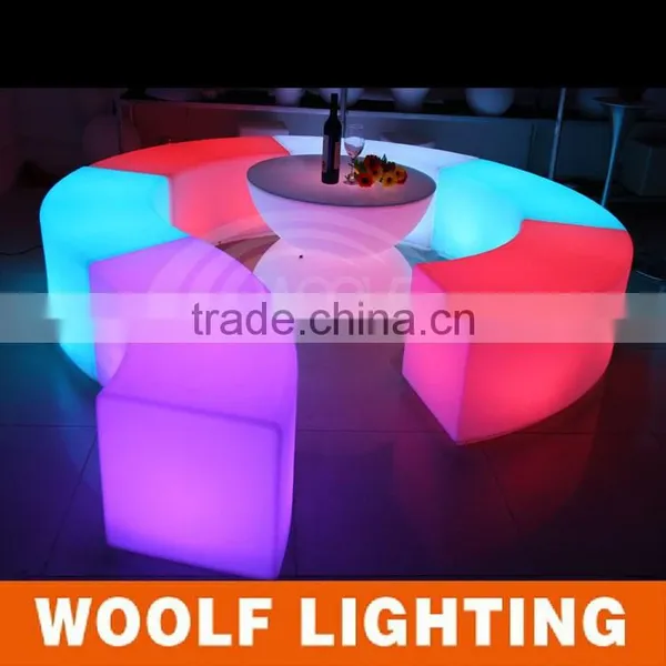 Three Seat Connection Curve Chair LED Lighting Long Bench photo-5