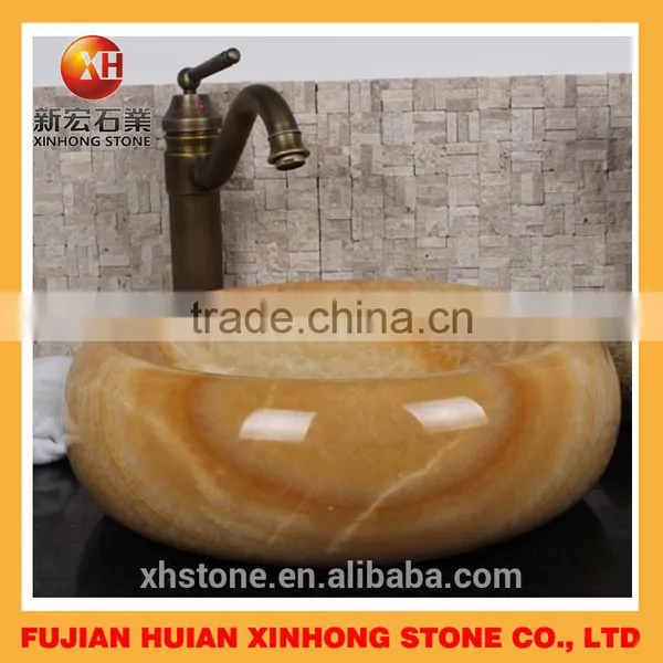 Beige Color Flower Shape Smarble Stone Basin photo-4