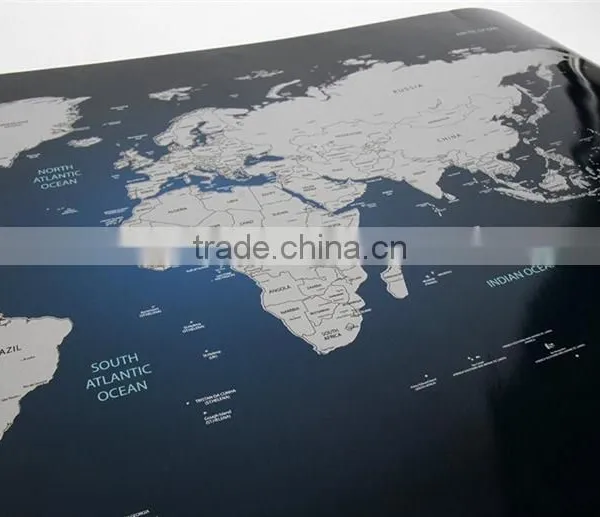 Personalized Scratch-off World Map Poster Travel Indigo Blue Travel Fashion Map photo-5