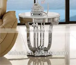 Foshan Modern Stainless Steel Round Shape Coffee/center Table Set With Marble Top photo-2