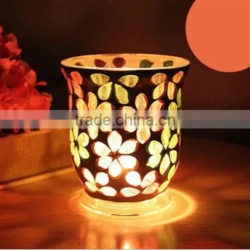 Hot Selling Romantic Tealight Glass Mosaic Candle Holder photo-6