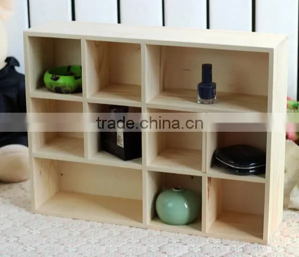 DIY Display Wood Storage Box Cabinet on Wall Desk photo-2