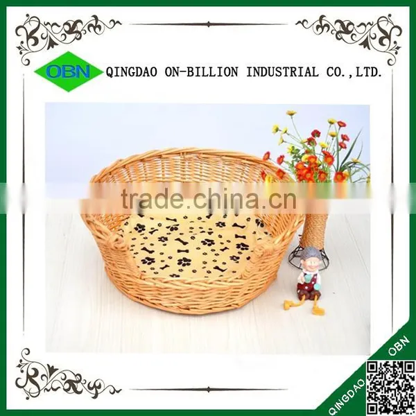 Handmade Round Comfort Natural Wicker Rattan Dog Bed photo-2